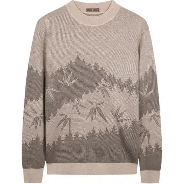 才子 修身舒适套头长袖针织衫 男款 卡其色