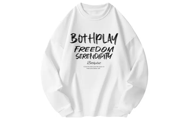 BOTH PLAY Dopamine Letter Print Sweatshirt