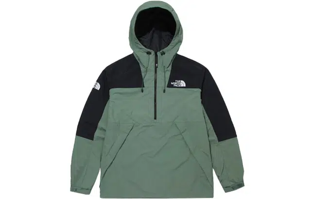The North Face Logo Half-Zip Hoodie Avocado Green