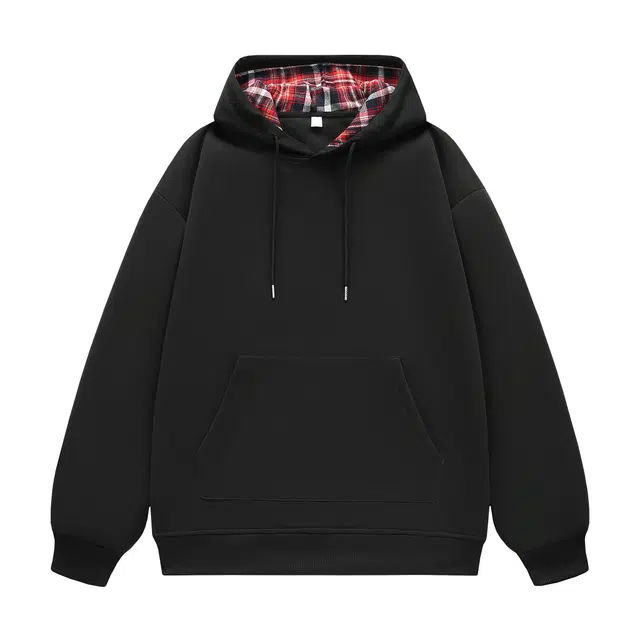 物质公式 复古欧美小众设计街头潮牌美式高级宽松感轻奢痞帅休闲百搭长袖连帽抽绳套头卫衣 男女同款 黑色