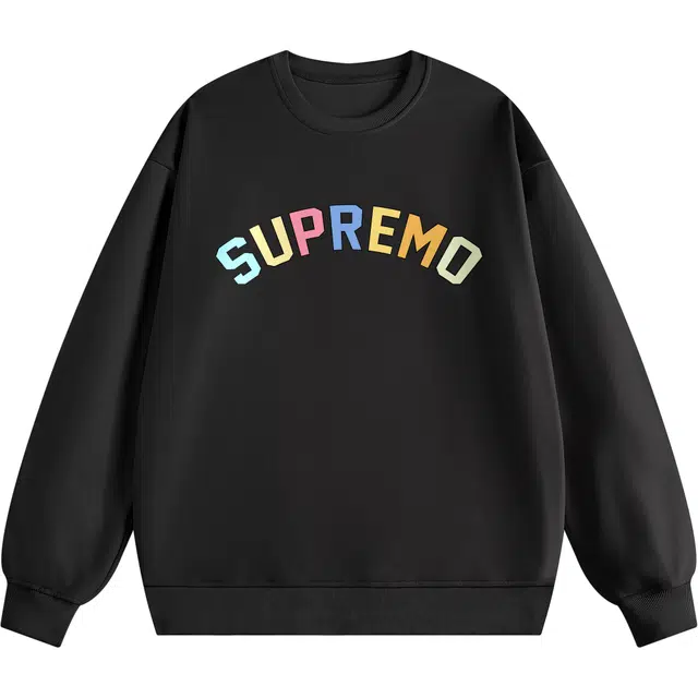 吾皇猫 学院风美式复古学院风简约百搭卡通动漫字母印花基础款无性别穿搭休闲长袖卫衣 男女同款