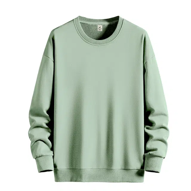 快鱼 日系简约纯色经典款圆领套头潮流宽松长袖卫衣 男女同款