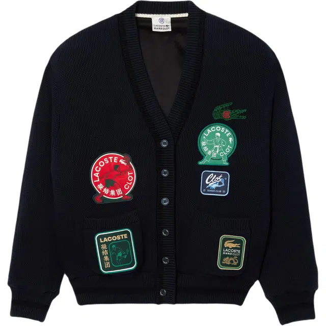 CLOT x LACOSTE Reversible V-Neck Cardigan Navy