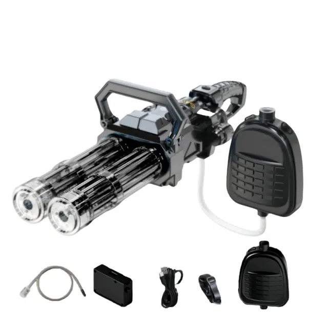 古欧 双管加特林电动水枪高压强力大容量 高效防漏设计  枪型玩具