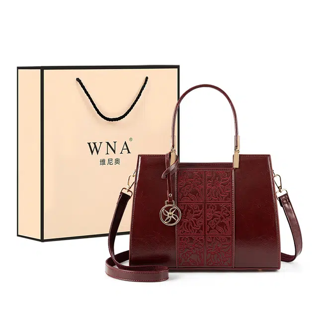 维尼奥 品牌大气国风刺绣新娘结婚包高颜值新中式时尚休闲优雅百搭女包复古简约洋气妈妈包 合成革 手提包单肩斜挎 常规 女款 红色