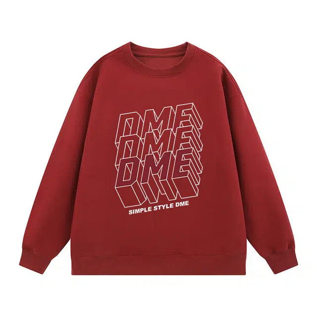 【dme】 美式潮牌痞帅长袖慵懒宽松百搭打底圆领卫衣 男女同款