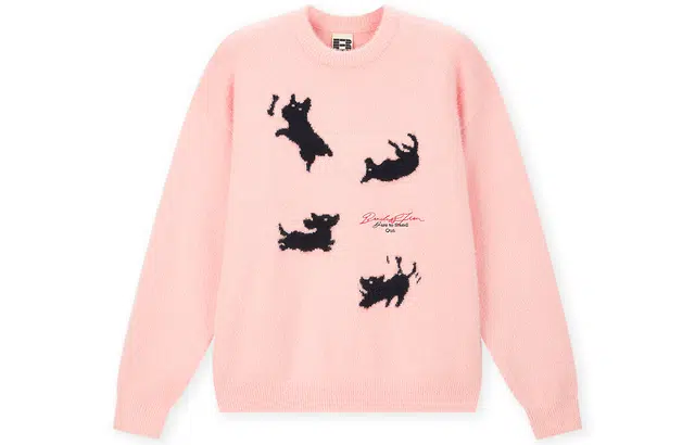 BONELESS Dog Pattern Pullover Sweater