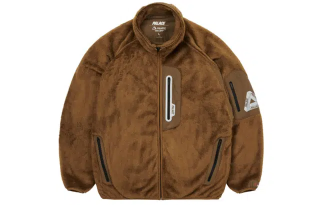 PALACE FW21 ULTIMO Polartec High Loft Track Jacket Brown Logo