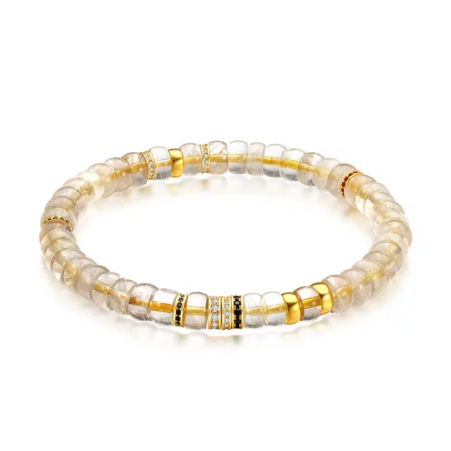 梦金园 心灵净化抵御负能量  小众精致上班上学通勤日常百搭#好运天然 白水晶 手串 女款