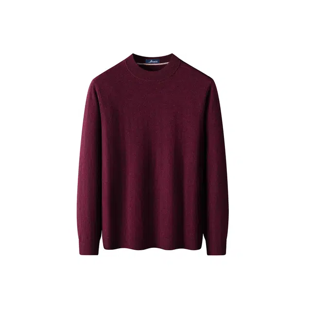 富铤 简约保暖软糯纯色圆领套头休闲百搭长袖针织衫 男款