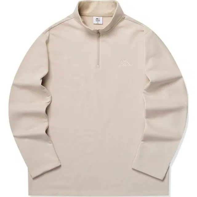 鸿星尔克 户外系列 舒适休闲简约立领保暖长袖针织衫 男款 浅牧色