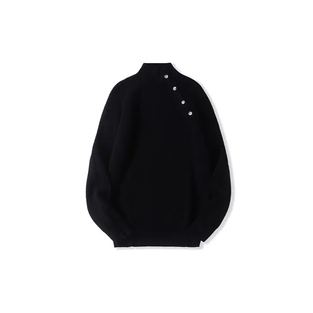 我是大卫 纯色半高领插肩袖套头针织衫 男女同款