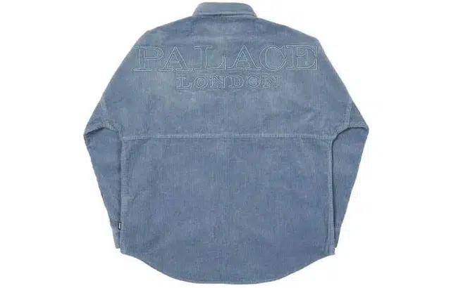 PALACE Washed Drop Shoulder Cord Shirt Dusty Blue FW21