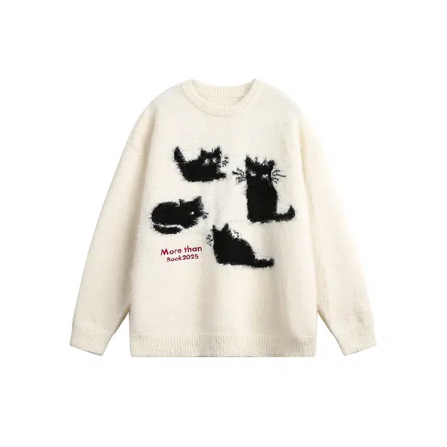 ZEXO Cat Pattern Knit Sweater