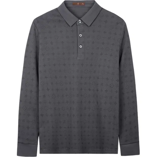 才子 棉感满印休闲通勤长袖衬衫 男款