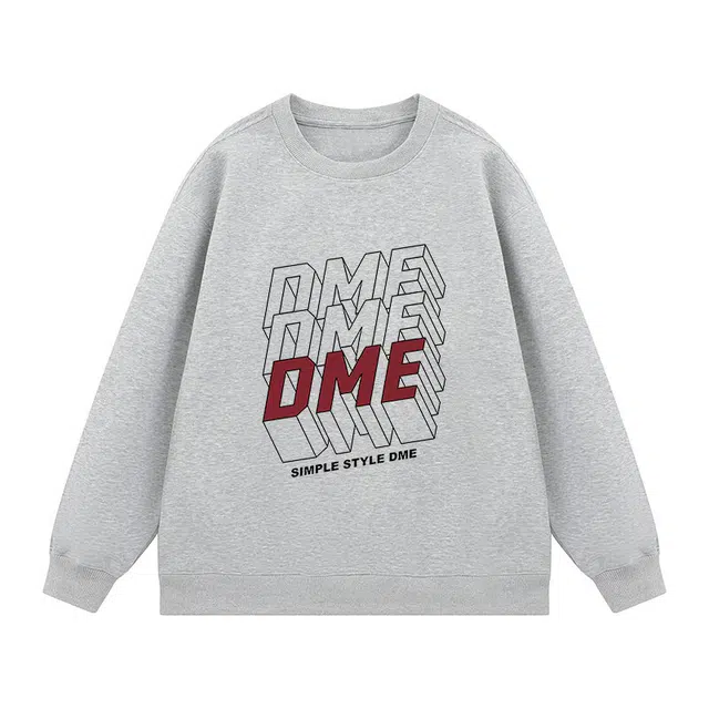 【dme】 美式潮牌痞帅长袖慵懒宽松百搭打底圆领卫衣 男女同款