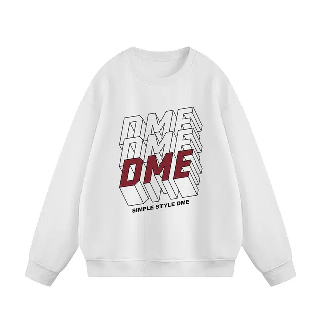 【dme】 美式潮牌痞帅长袖慵懒宽松百搭打底圆领卫衣 男女同款