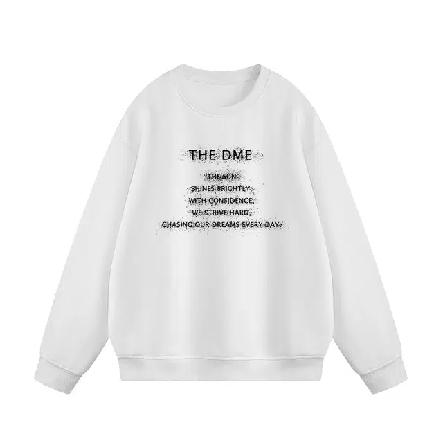 【dme】 美式高街长袖宽松大码内搭百搭圆领印花卫衣 男女同款
