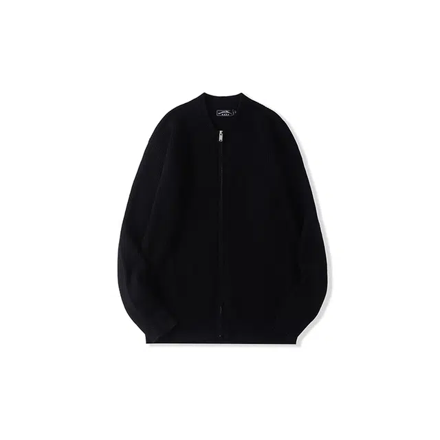 我是大卫 纯色棒球领拉链保暖加厚宽松休闲针织衫 男女同款