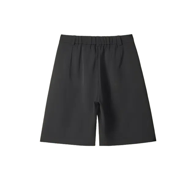 臣目 高级感舒适百搭时尚中腰宽松纯色拉链适中五分休闲短裤 男款