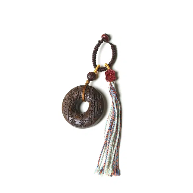 仙友 新中式国风文玩福禄双全 诸事顺利 平安顺遂 八方来财国潮车挂 檀木 钥匙扣 男女同款情侣款