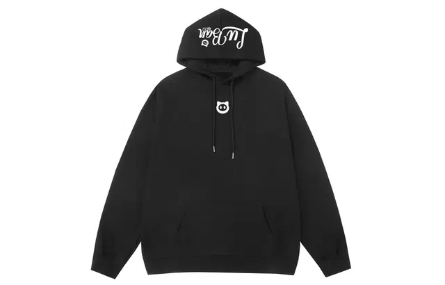 王者荣耀 鲁班七号星空梦想款 趣味字母印花加绒加厚保暖落肩长袖休闲宽松连帽卫衣 男女同款