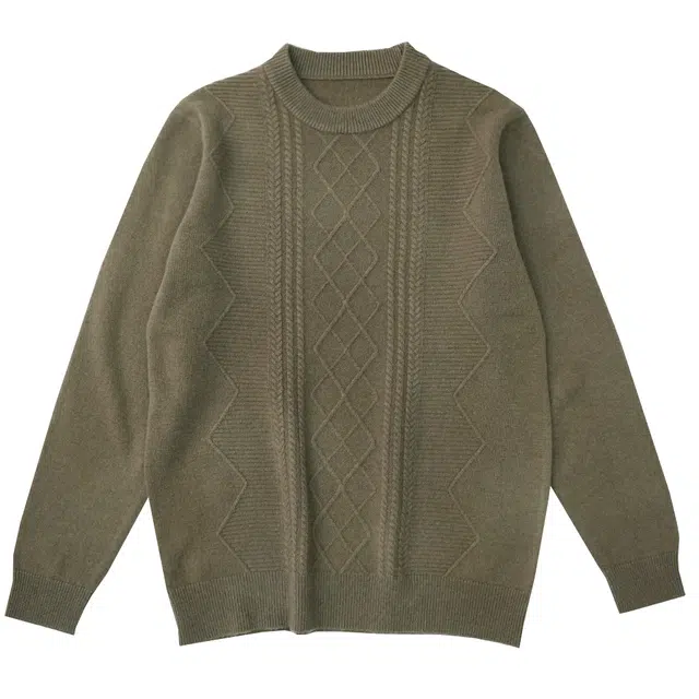 比利斯山羊 厚款圆领长袖麻花款毛衣 男款