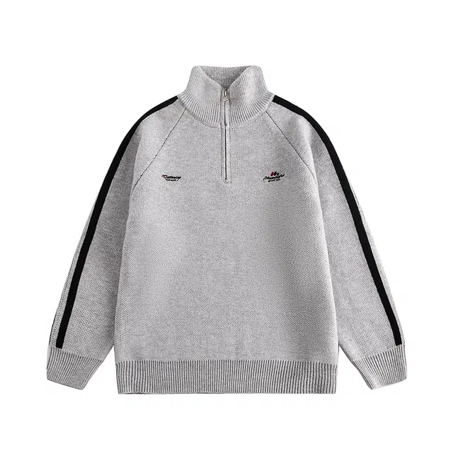 奇迹街区 美式复古透气时尚舒适简约针织衫 男女同款