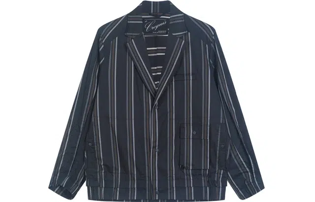 速写 条纹宽松长袖夹克外套 男女同款