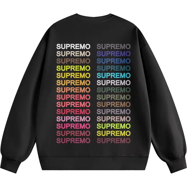 吾皇猫 学院风美式复古简约百搭卡通动漫字母印花基础款圆领套头休闲长袖卫衣 男女同款