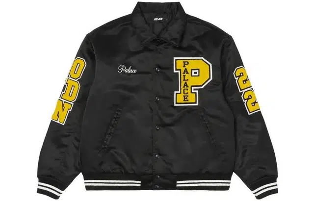 PALACE FW22 Satin Varsity Jacket Black Logo