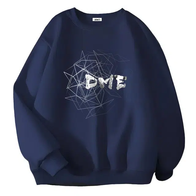 【dme】 美式高街字母图案创意潮流几何图形宽松休闲圆领长袖卫衣 男女同款