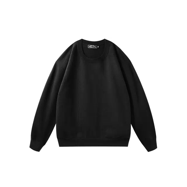 我是大卫 港风纯色宽松慵懒风潮流复古圆领百搭长袖针织衫 男女同款