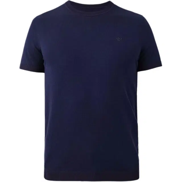 迪柯尼 基础百搭透气舒适短袖针织衫 男款 深宝蓝