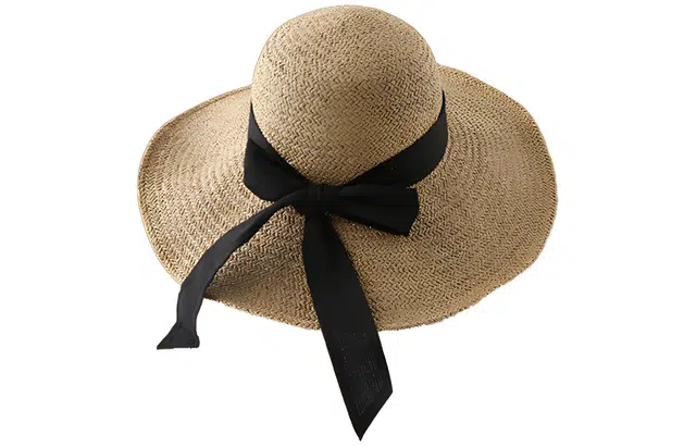 优幽兰 出游系带精致显脸小洋气赫本风海边防紫外线可折叠 聚酯纤维 防晒帽 女款