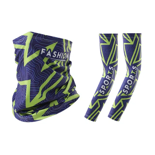 南极人 骑行面罩夏季防紫外线遮阳面巾全脸护颈一体围脖冰袖套装骑行开车登山钓鱼户外运动跑步遮阳护手臂套袖 透气薄款 防晒脖套 男款