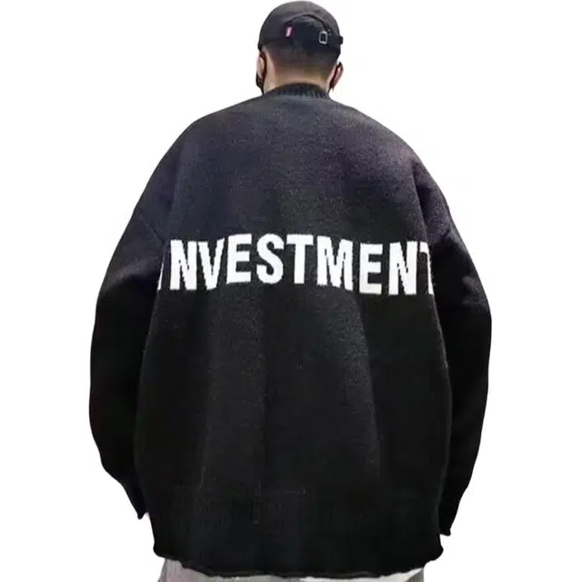 极限涡轮 字母刺绣设计感慵懒风潮流百搭开衫外套针织衫 男女同款