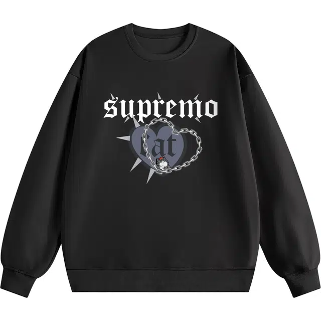 吾皇猫 创意字母印花美式复古学院风简约百搭基础款无性别穿搭多巴胺色系休闲长袖卫衣 男女同款