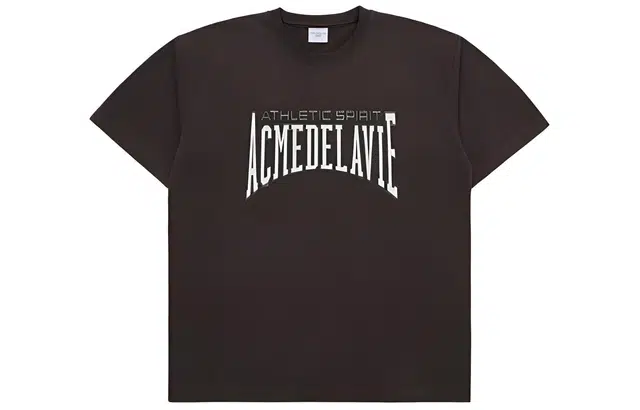 acme de la vie ADLV Letter Crewneck T-Shirt Brown