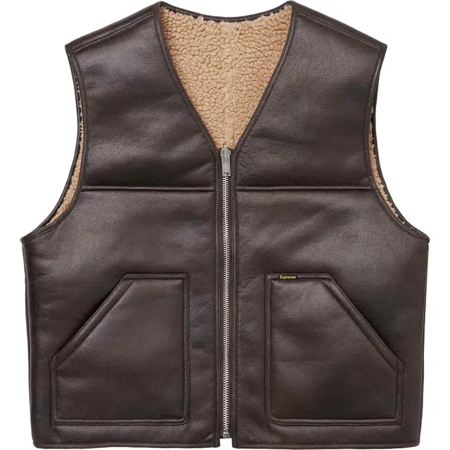 Supreme FW24 WEEK1 Reversible Faux Shearling Work Vest