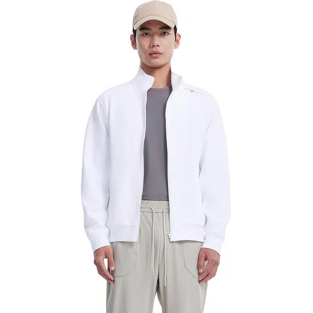 美特斯邦威 宽松百搭舒适开衫字母纯色长袖卫衣 男款