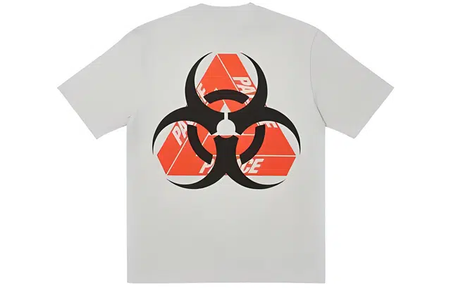 PALACE BIO HAZARD T-SHIRT GREY MARL LogoT