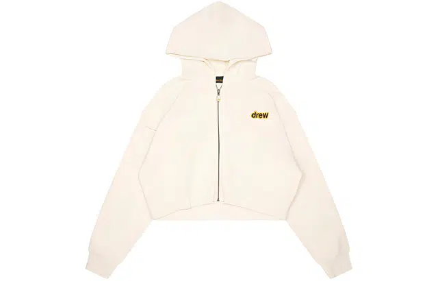Drew House Cropped Zip Up Hoodie Off-white