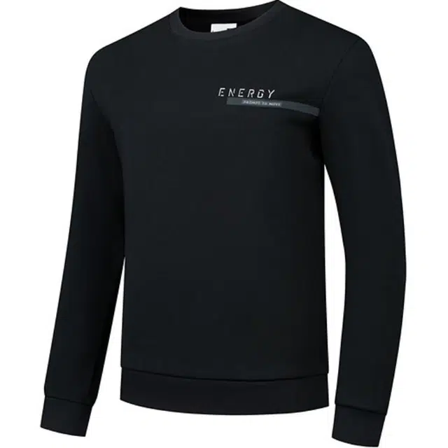 乔丹 运动生活系列 舒适休闲圆领套头加绒字母印花卫衣 男款 黑色