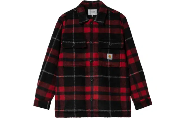 Carhartt WIP Plaid Logo Shirt Jacket Red