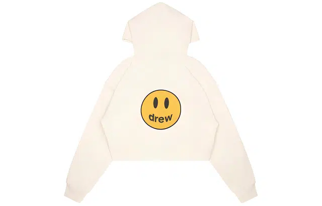 Drew House Cropped Zip Up Hoodie Off-white