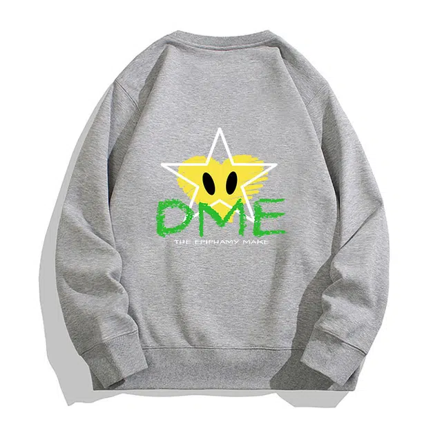 【dme】 宽松纯色字母重磅长袖卫衣 男女同款