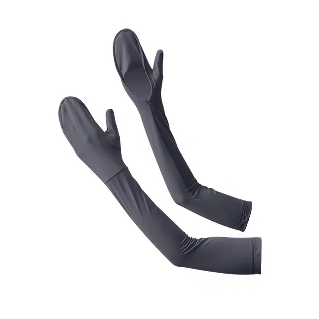 南极人 手套冰袖一体冰丝袖套夏季防紫外线胳膊遮阳护袖加长款户外骑行开车跑步透气冰凉手袖 锦纶 防晒袖 女款