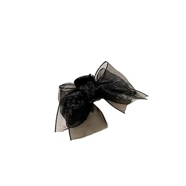 水中玉 网纱小抓夹侧边刘海发卡高级感鲨鱼夹夹子发饰 亚克力 发夹 女款