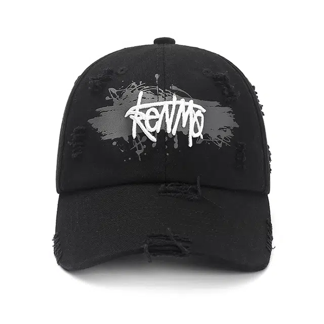 肯默 街潮涂鸦 做旧破洞 街头嘻哈 遮阳防晒 头围可调节 棉 鸭舌帽 男女同款情侣款